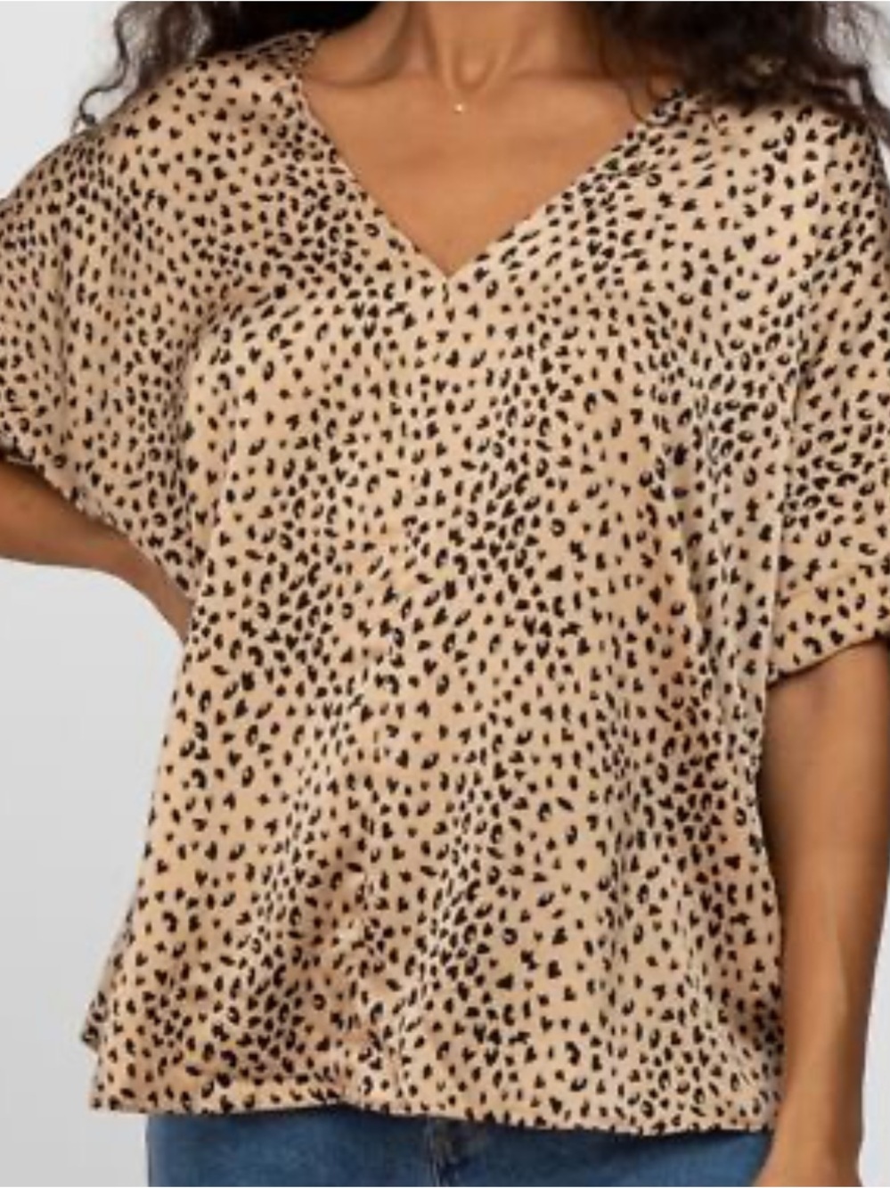 JODIFL Tan Leopard Cheetah Print Kids Blouse